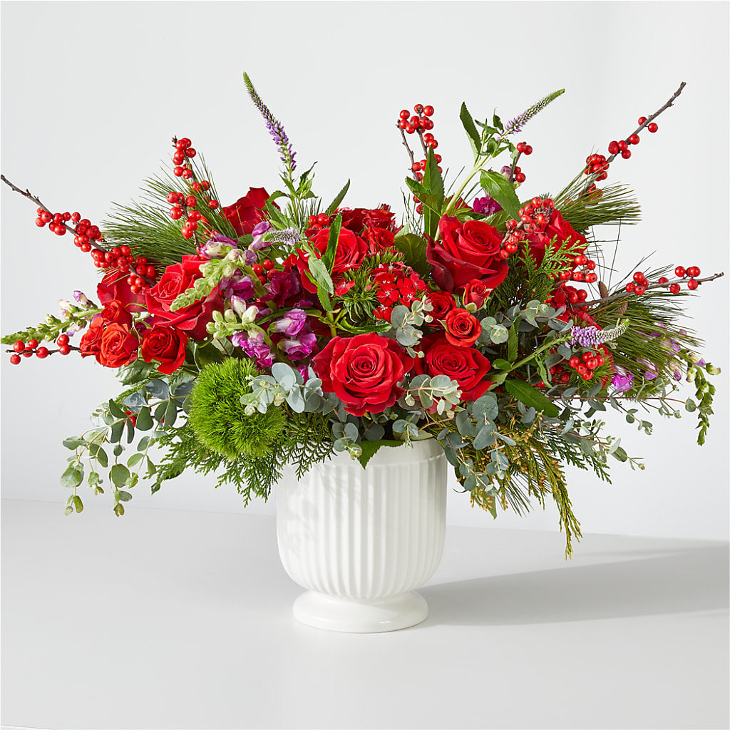 Big Red Bow Bouquet – Grand Flowers/irish Rose, Novi MI