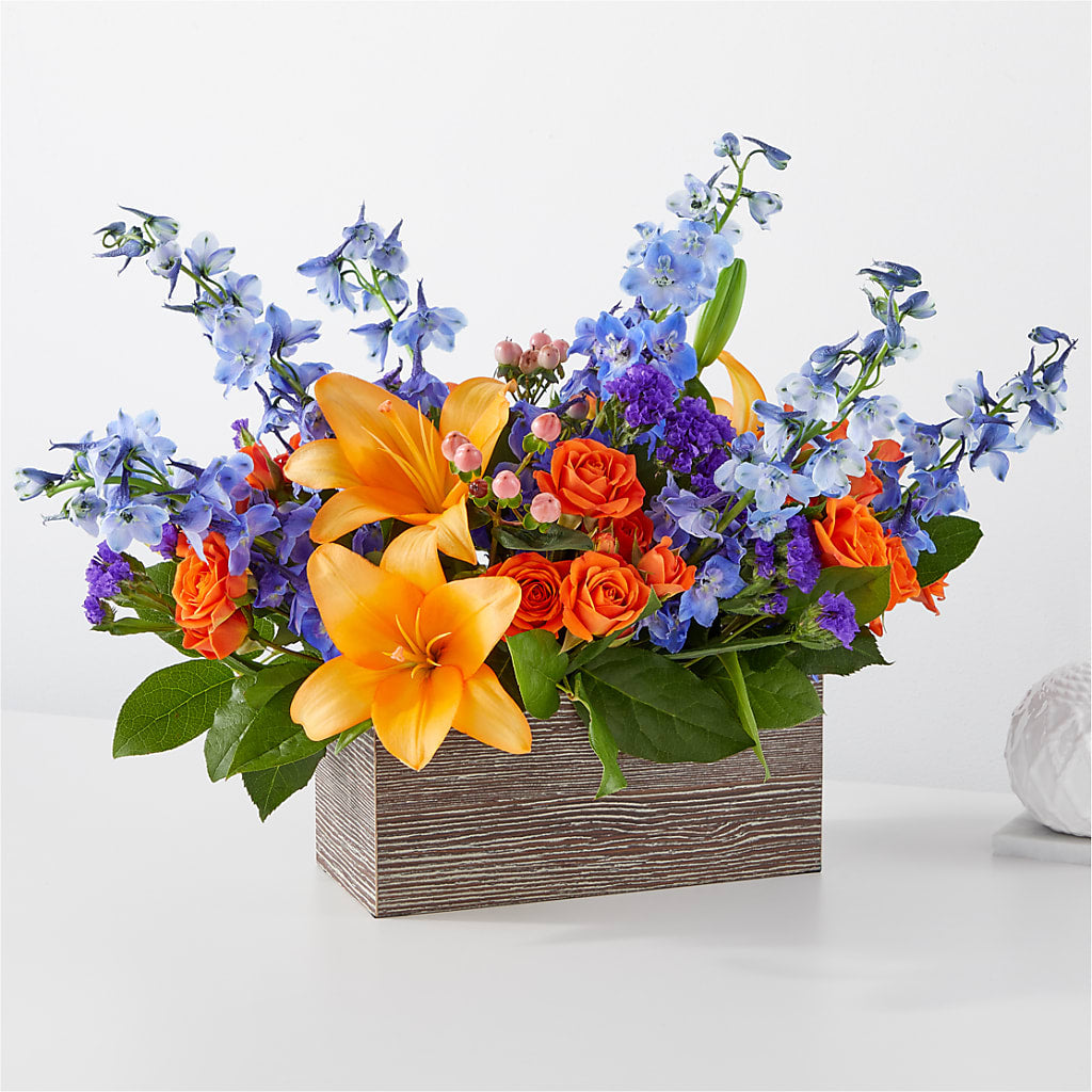 Radiant Citrus Box Bouquet – Grand Flowers/irish Rose, Novi MI