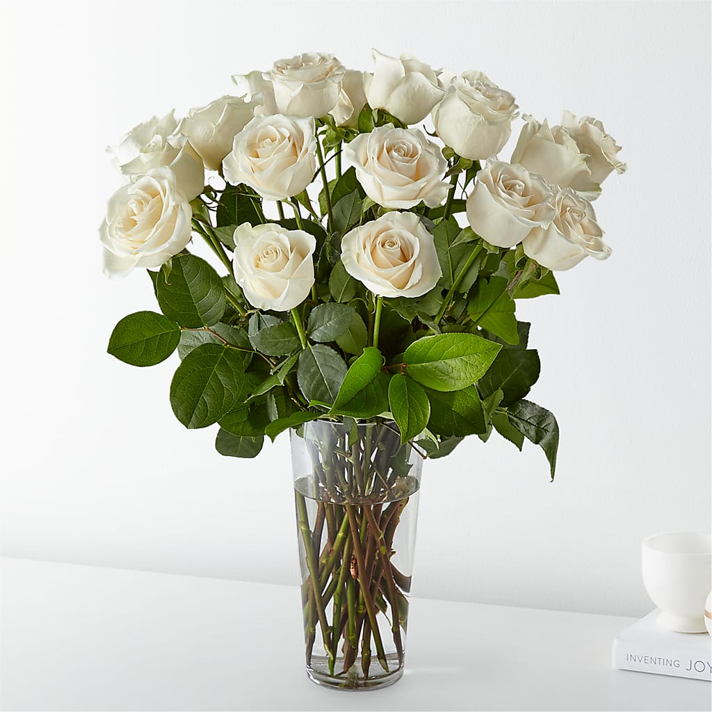 Long Stem White Rose Bouquet – Grand Flowers/irish Rose, Novi MI