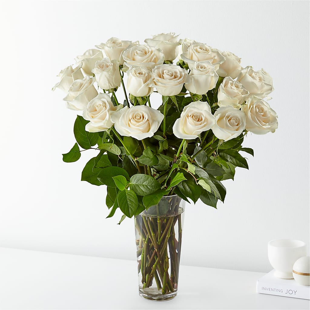 Long Stem White Rose Bouquet – Grand Flowers/irish Rose, Novi MI