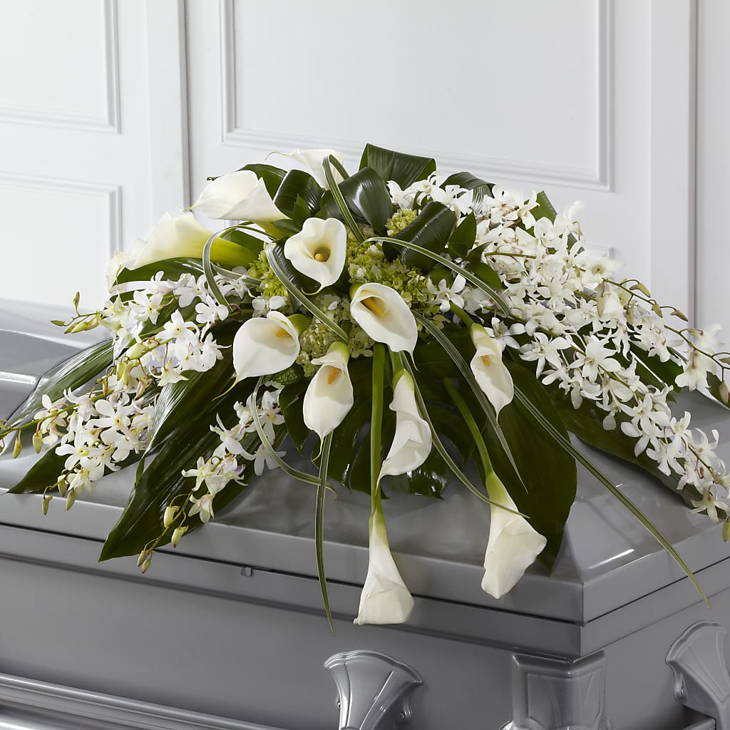 Angel Wings Casket Spray – Grand Flowers/irish Rose, Novi MI