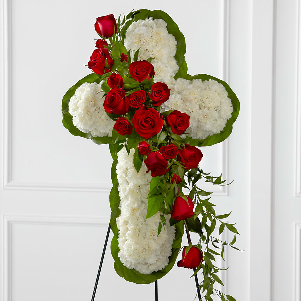 Floral Cross Easel – Grand Flowers/irish Rose, Novi MI