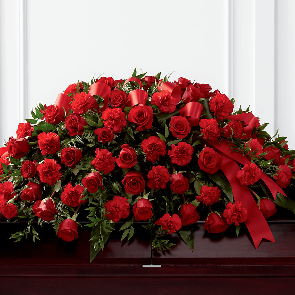 Tribute of Life Casket Spray – Grand Flowers/irish Rose, Novi MI