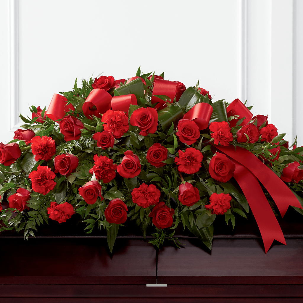Tribute of Life Casket Spray – Grand Flowers/irish Rose, Novi MI