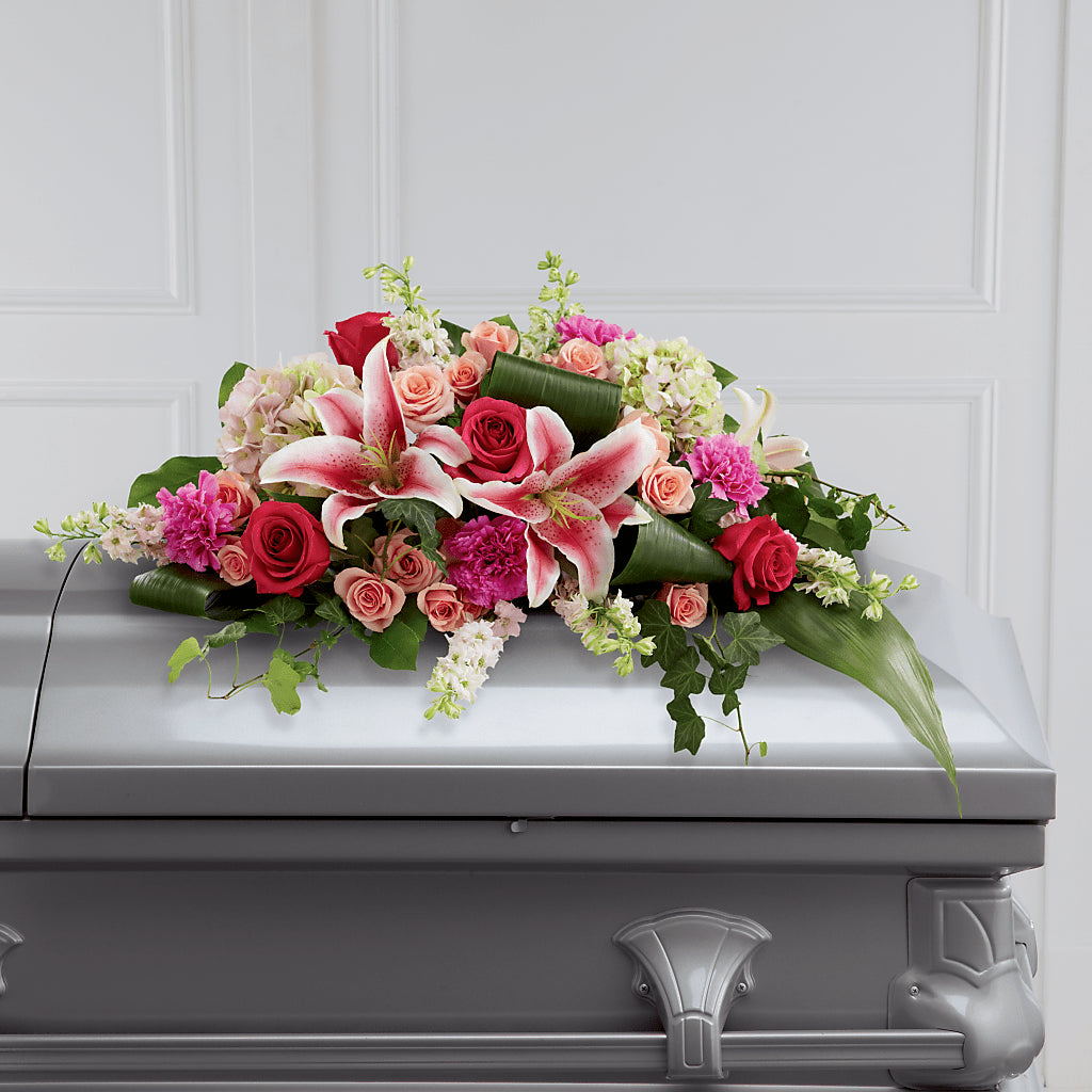 Splendid Grace Casket Spray – Grand Flowers/irish Rose, Novi MI