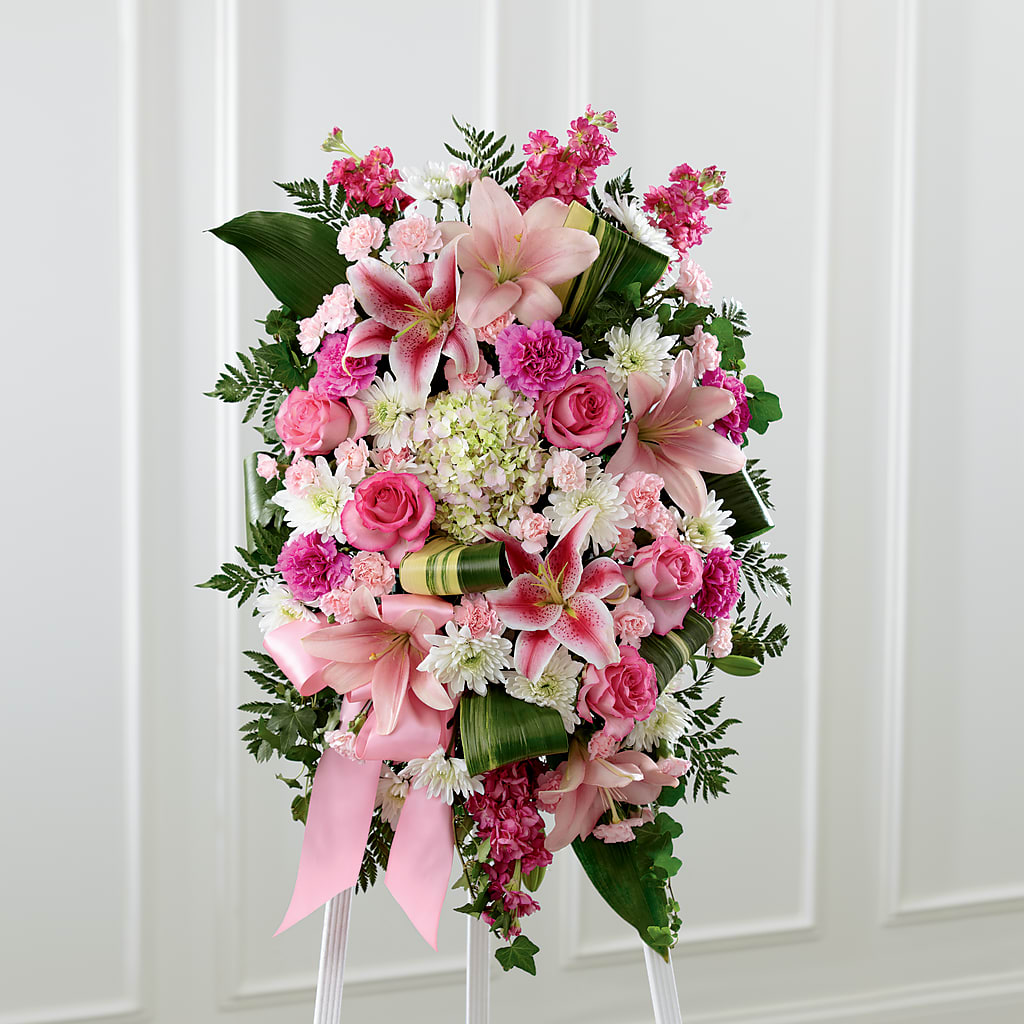 Comforting Standing Spray – Grand Flowers/irish Rose, Novi MI