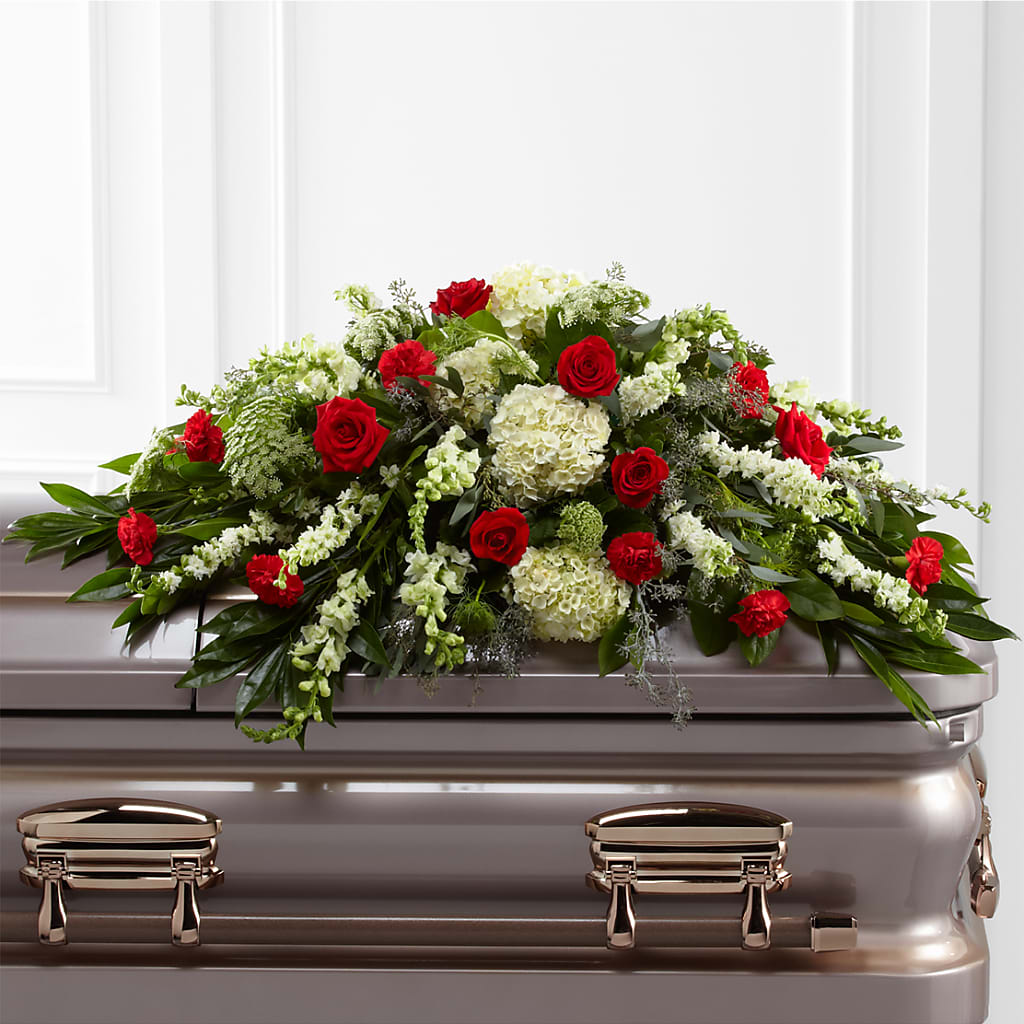 Sincerity Casket Spray – Grand Flowers/irish Rose, Novi MI