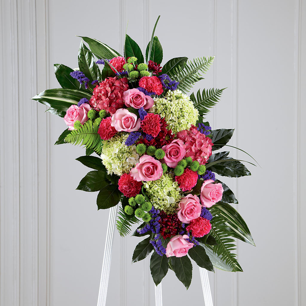Refreshing Mix Standing Spray – Grand Flowers/irish Rose, Novi MI