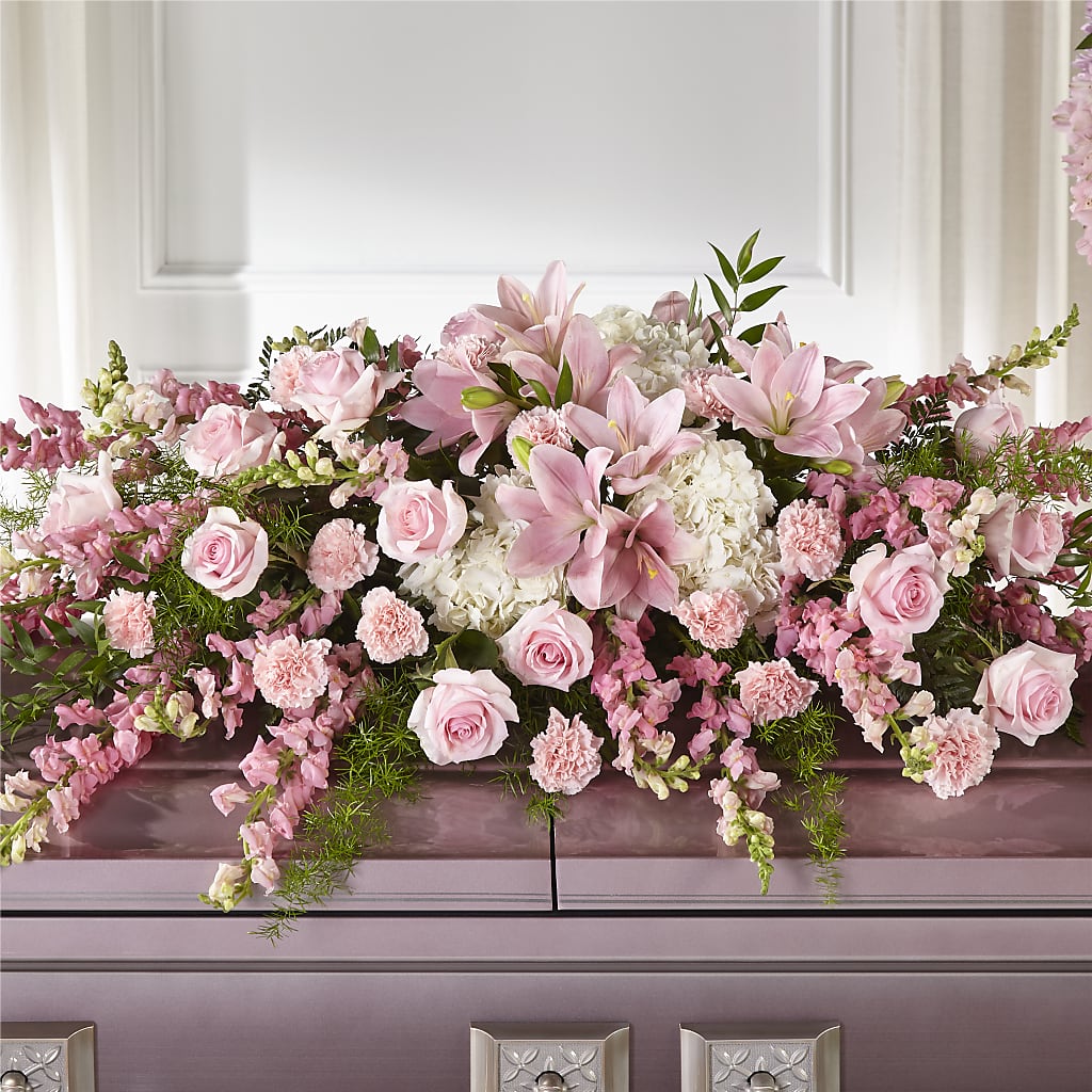 Life & Remembrance Casket Spray – Grand Flowers/irish Rose, Novi MI