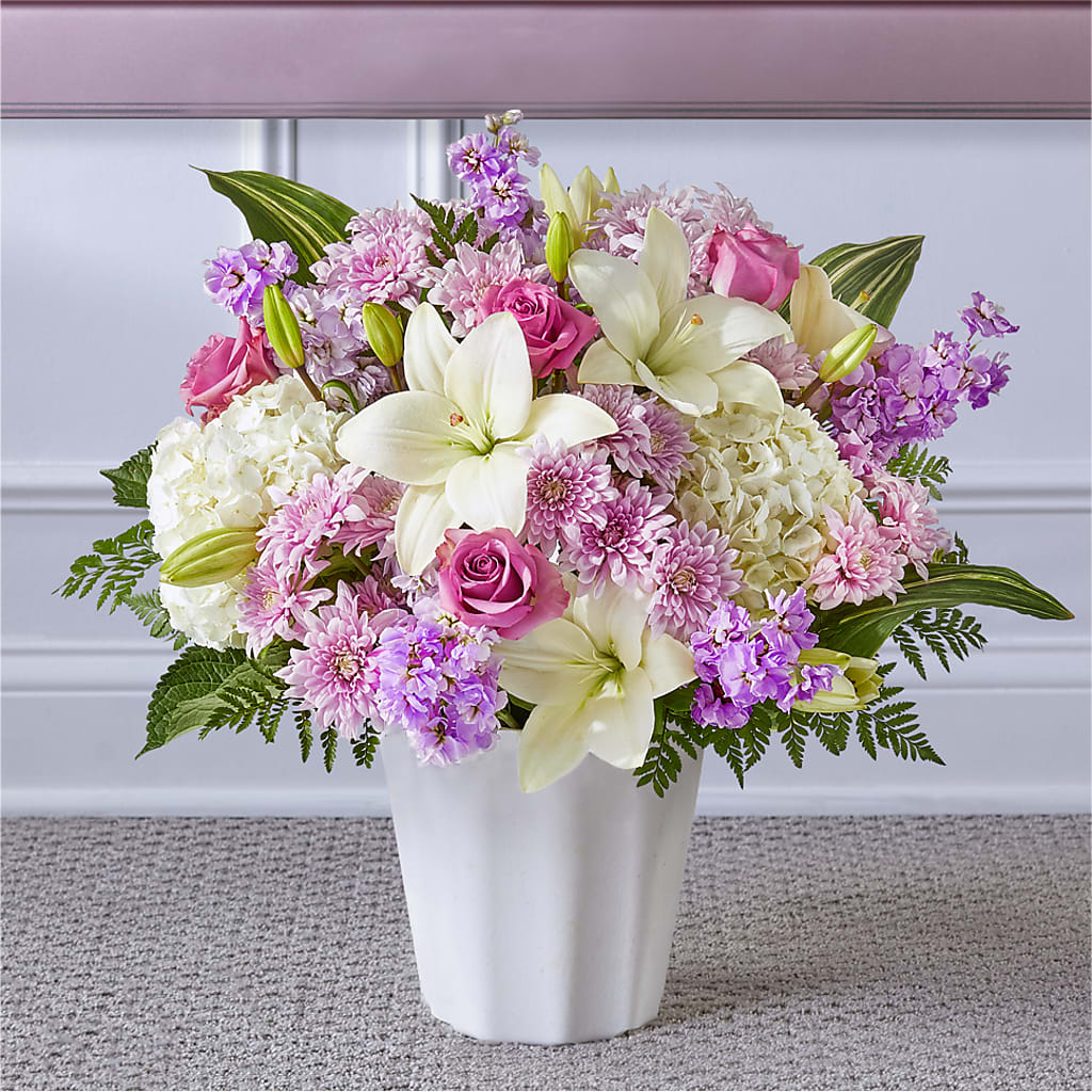 Heaven Sent Floor Basket – Grand Flowers/irish Rose, Novi MI