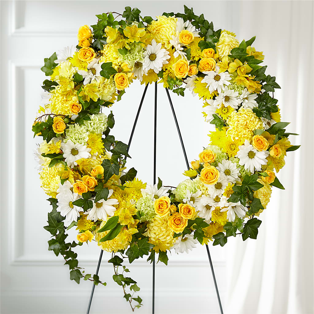 Golden Remembrance Wreath – Grand Flowers/irish Rose, Novi MI
