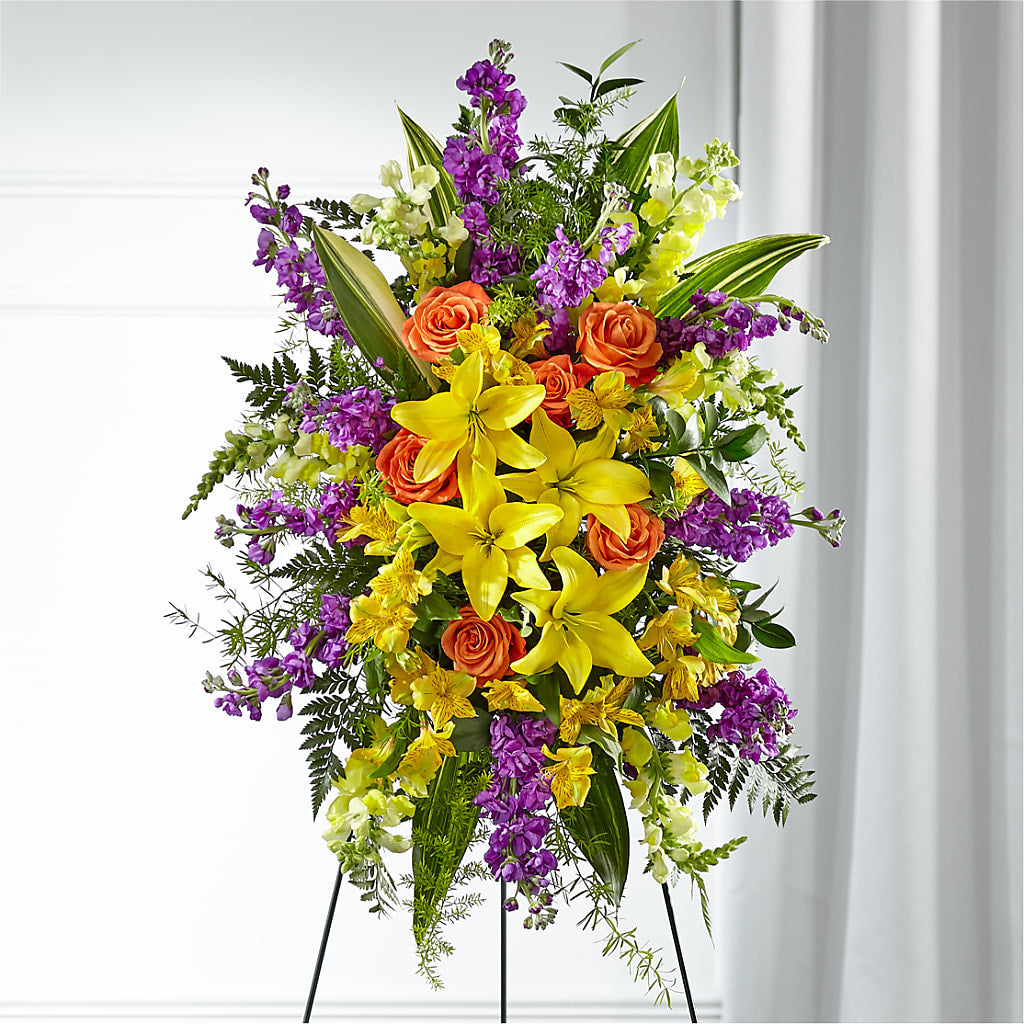 Thoughtful Prayers Standing Spray – Grand Flowers/irish Rose, Novi MI