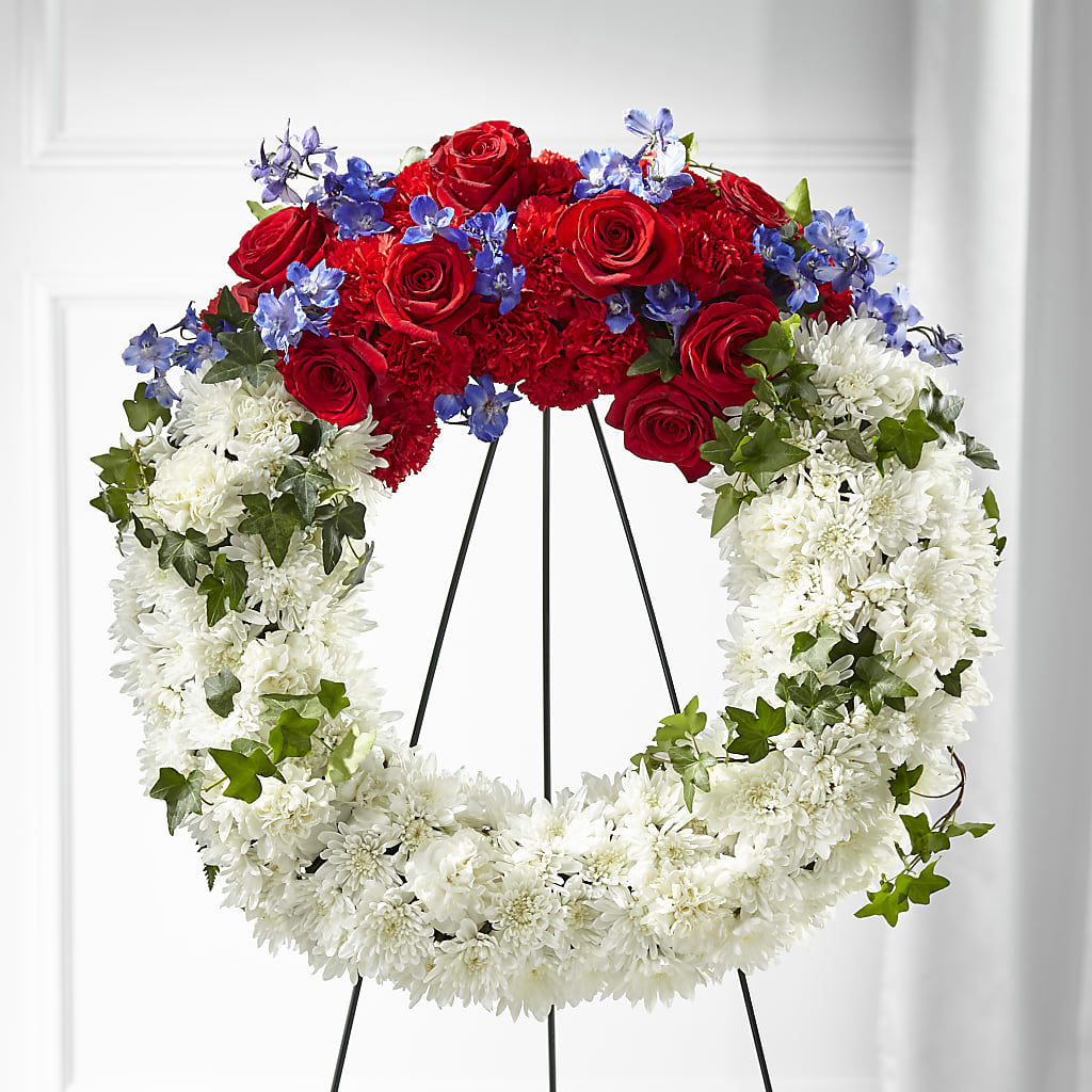 Patriotic Passion Wreath – Grand Flowers/irish Rose, Novi MI