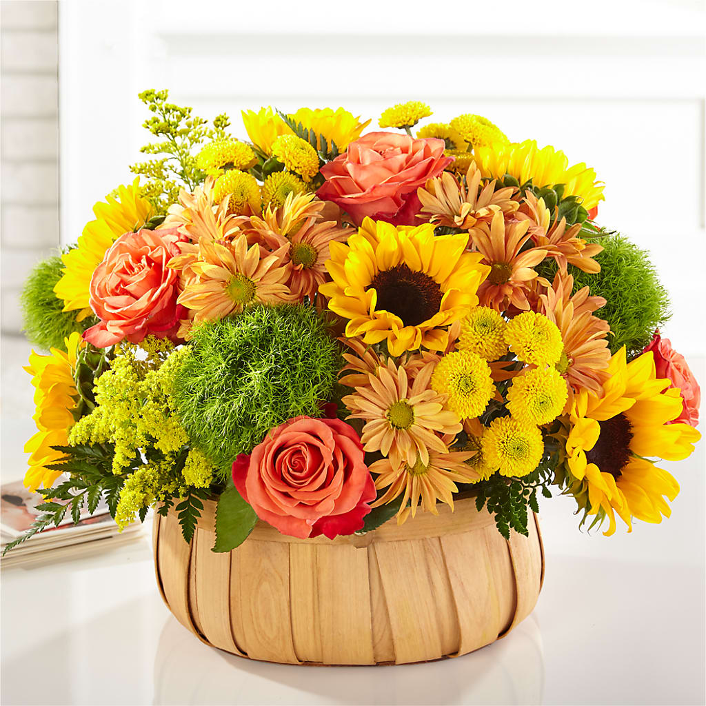 Harvest Sunflower Basket – Grand Flowers/irish Rose, Novi MI