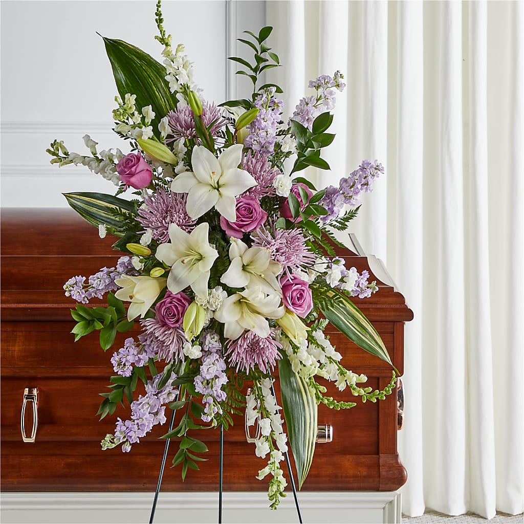 Grateful Hearts Standing Spray – Grand Flowers/irish Rose, Novi MI