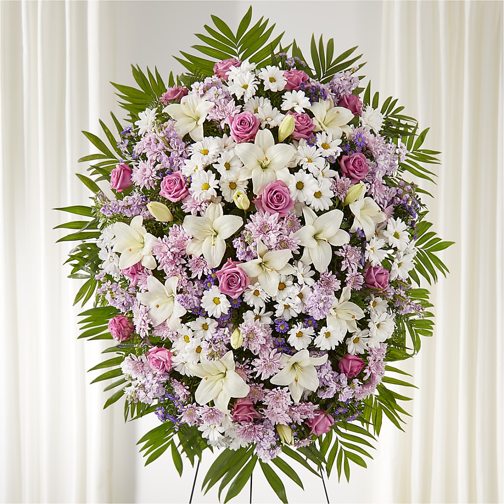 Surrounded by Love Standing Spray – Grand Flowers/irish Rose, Novi MI