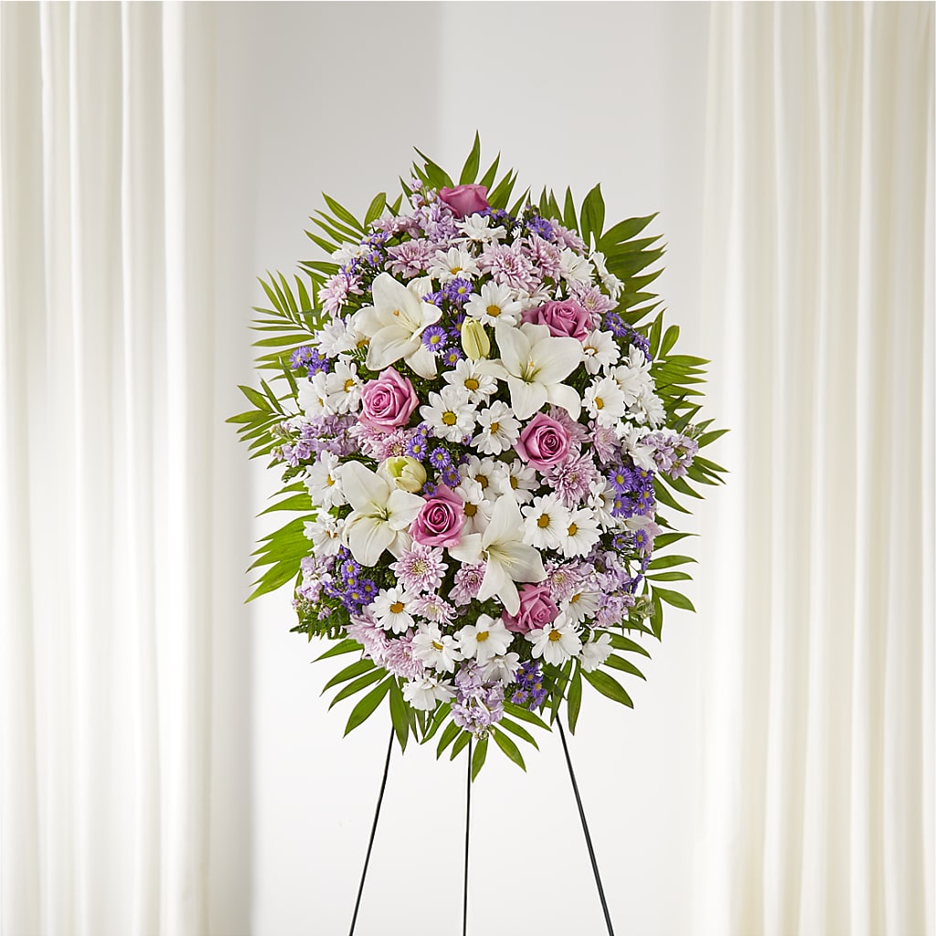 Surrounded by Love Standing Spray – Grand Flowers/irish Rose, Novi MI