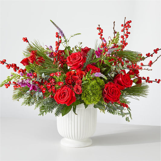 Big Red Bow Bouquet –  Grand Flowers/irish Rose, Novi MI