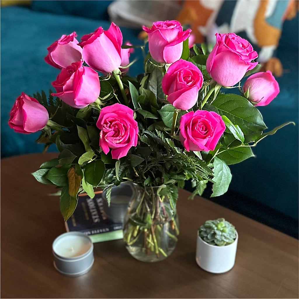 Long Stem Pink Rose Bouquet –  Grand Flowers/irish Rose, Novi MI