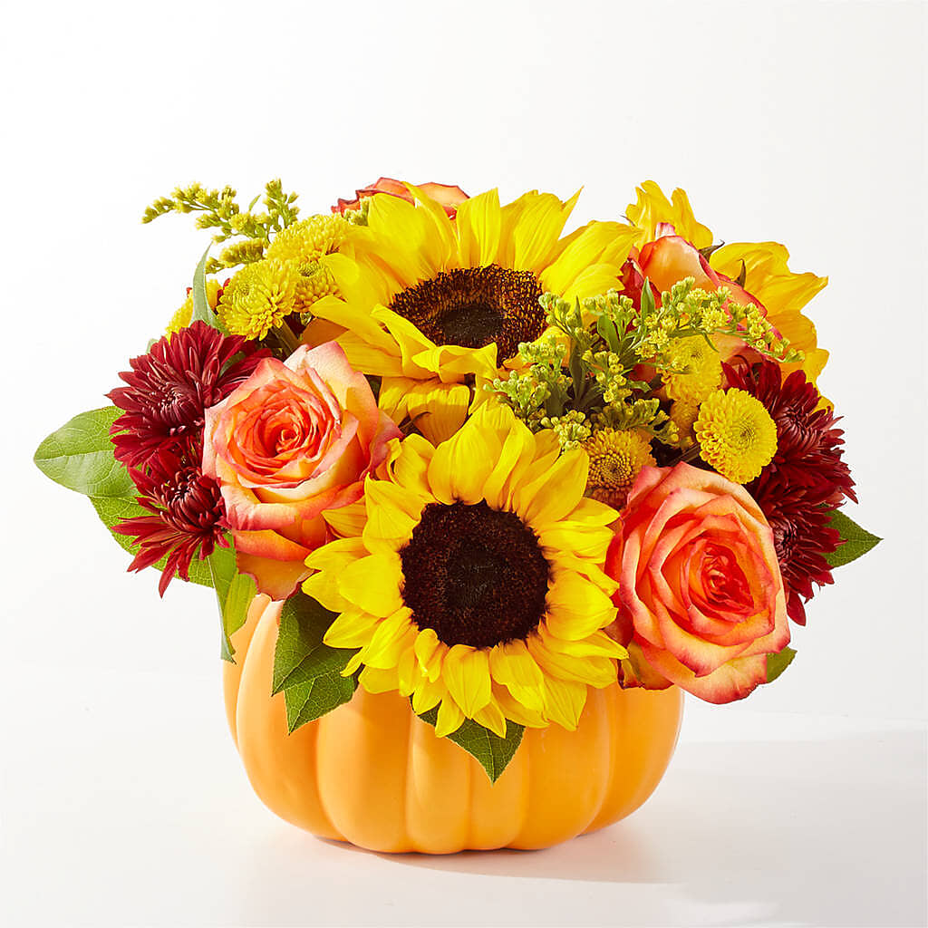 Golden Gourd Pumpkin Bouquet –  Grand Flowers/irish Rose, Novi MI