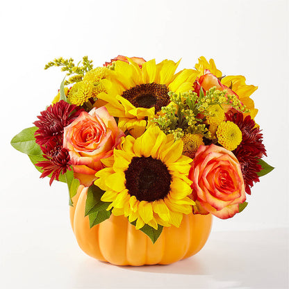 Golden Gourd Pumpkin Bouquet –  Grand Flowers/irish Rose, Novi MI