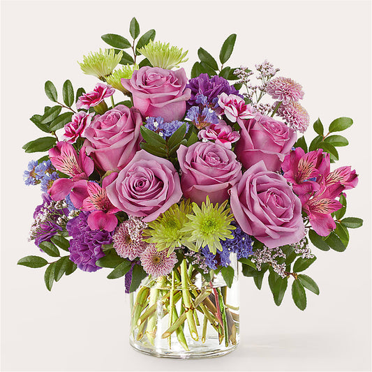 Glass Half Full Bouquet –  Grand Flowers/irish Rose, Novi MI