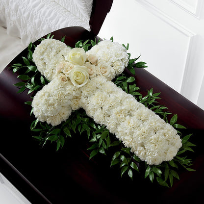 Peaceful Memories Casket Spray (Standard) –  Grand Flowers/irish Rose, Novi MI