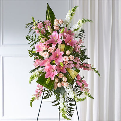 Elegant Embrace Standing Spray –  Grand Flowers/irish Rose, Novi MI
