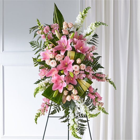 Elegant Embrace Standing Spray –  Grand Flowers/irish Rose, Novi MI