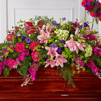 Radiant Tribute Casket Spray –  Grand Flowers/irish Rose, Novi MI