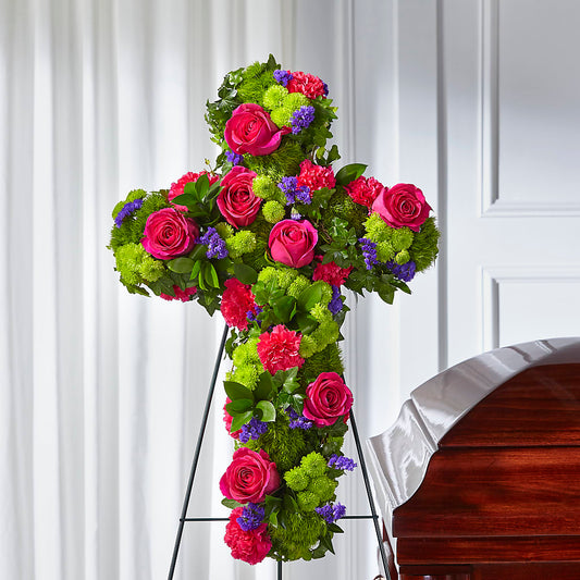 Tribute Rose Floral Cross –  Grand Flowers/irish Rose, Novi MI