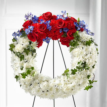Patriotic Passion Wreath –  Grand Flowers/irish Rose, Novi MI