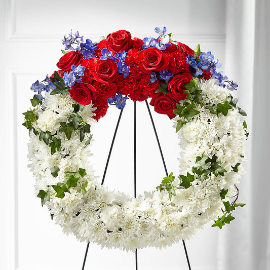 Patriotic Passion Wreath –  Grand Flowers/irish Rose, Novi MI