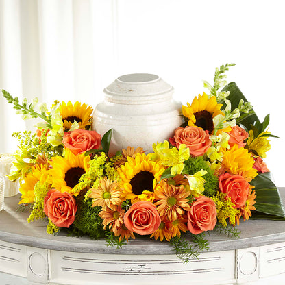Faithful Sunflower Cremation Adornment –  Grand Flowers/irish Rose, Novi MI