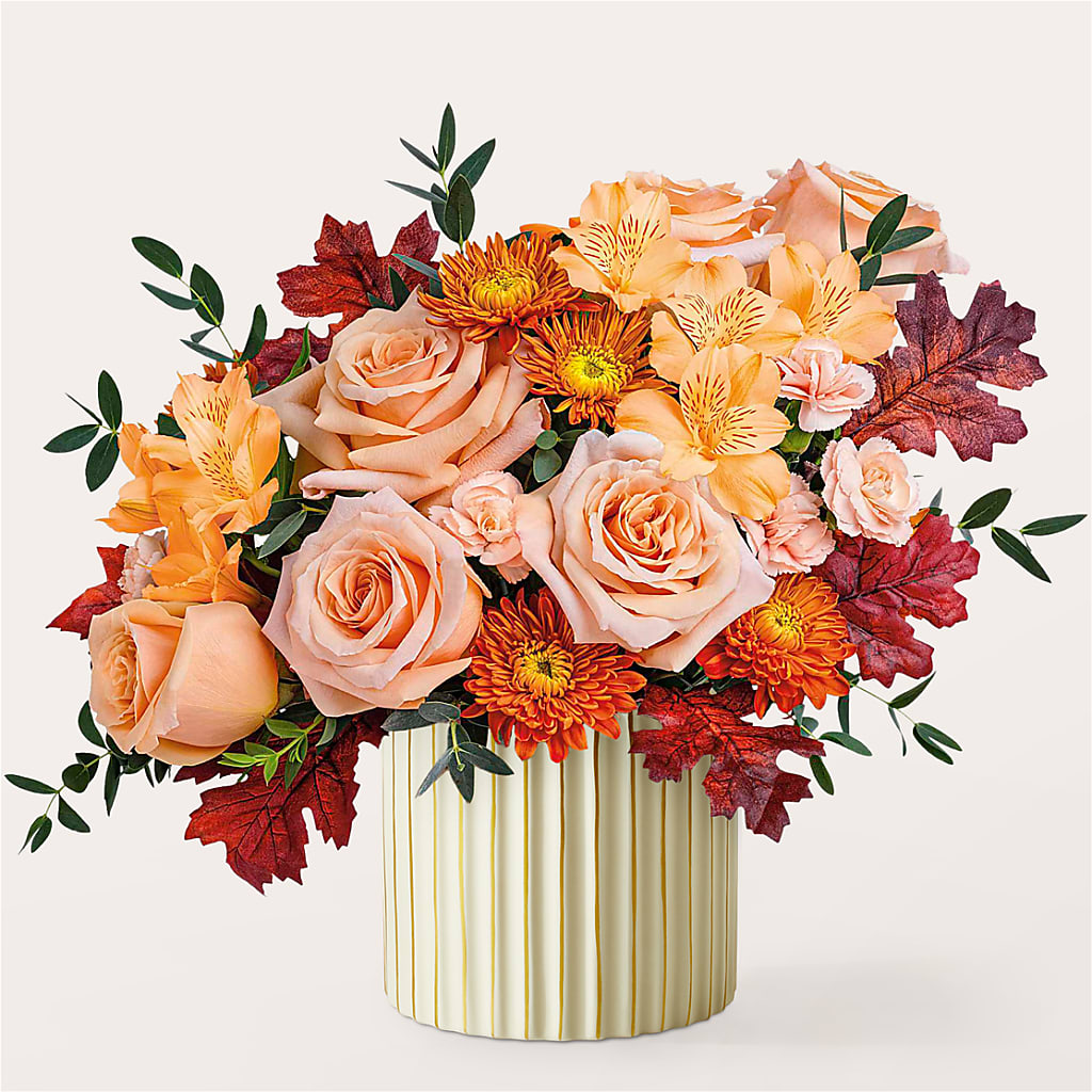 Spiced Latte Bouquet with Ivory Vase –  Grand Flowers/irish Rose, Novi MI