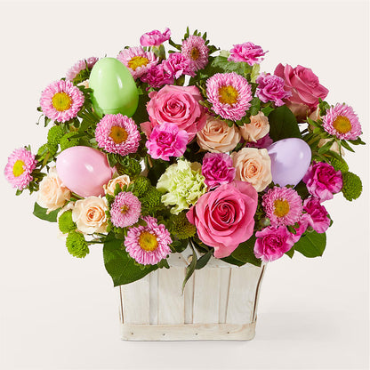 Get Eggcited Basket –  Grand Flowers/irish Rose, Novi MI
